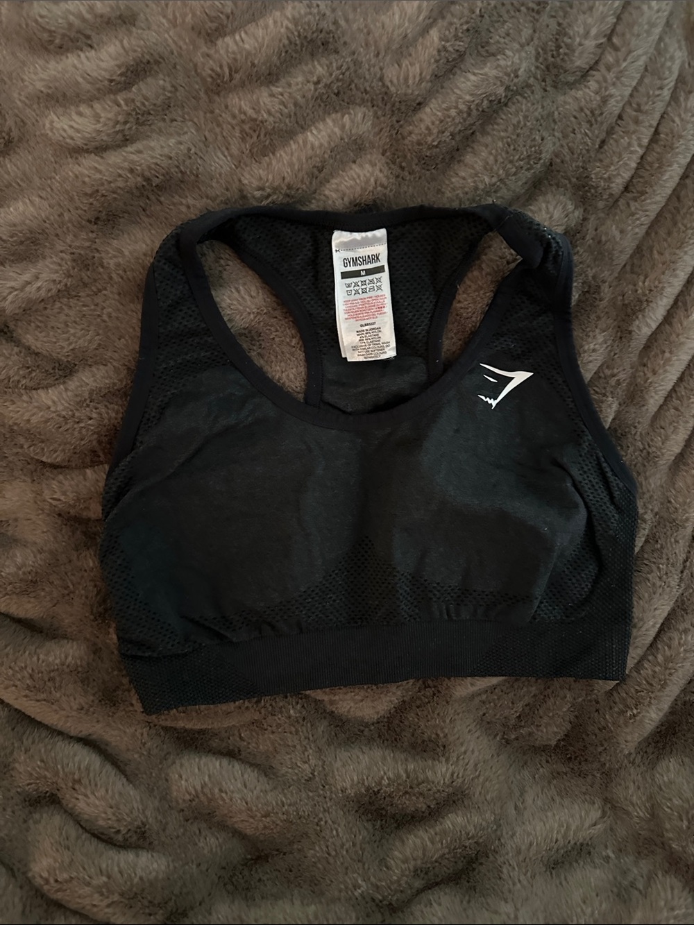 Gymshark Black Racerback Mesh Sports Bra